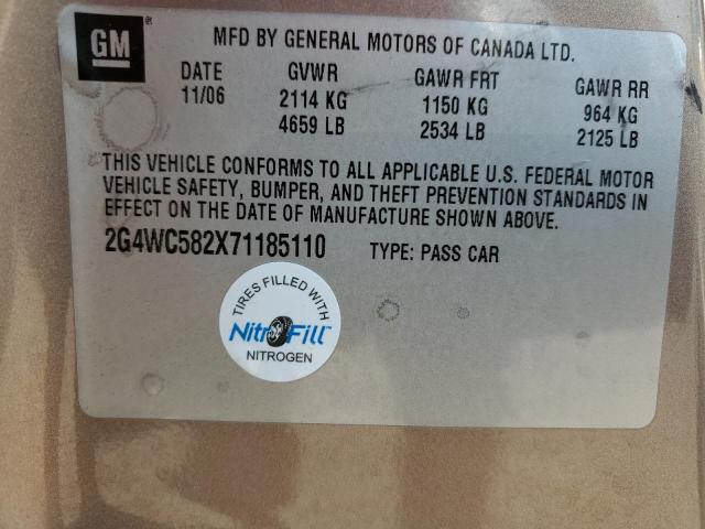 Photo 10 from auction – 2007 BUICK LACROSSE C with VIN 2G4WC582X71185110