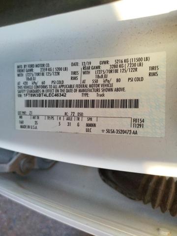 Photo 10 from auction – 2020 FORD F350 SUPER with VIN 1FT8W3BT4LEC46342