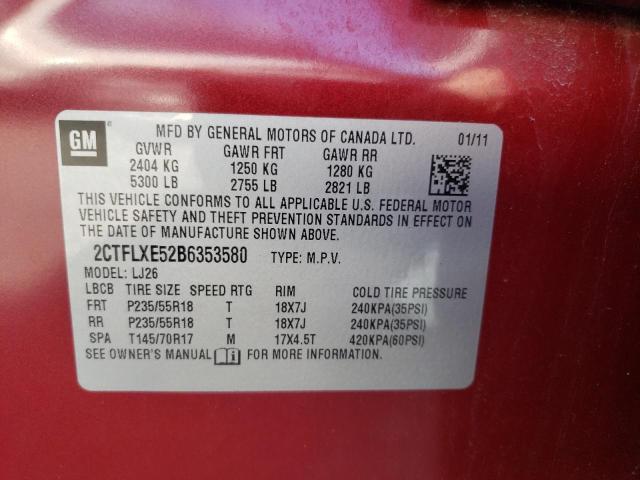 Photo 10 from auction – 2011 GMC TERRAIN SL with VIN 2CTFLXE52B6353580
