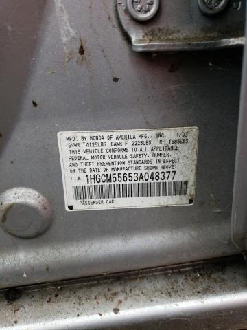 Photo 10 from auction – 2003 HONDA ACCORD EX with VIN 1HGCM55653A048377