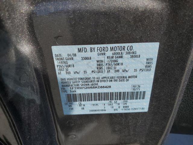 Photo 10 from auction – 2008 FORD F150 SUPER with VIN 1FTRW12W68KD88428
