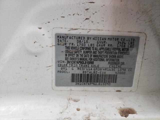 Foto 10 de la subasta – 2016 NISSAN VERSA con VIN 3N1CN7AP9GL815090