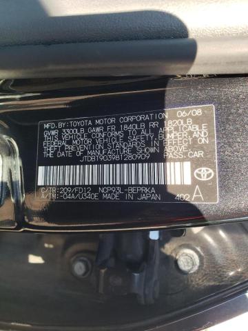 Photo 10 from auction – 2008 TOYOTA YARIS with VIN JTDBT903981280909