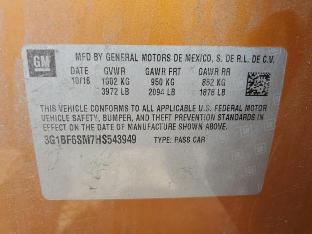 Photo 10 from auction – 2017 CHEVROLET CRUZE PREM with VIN 3G1BF6SM7HS543949