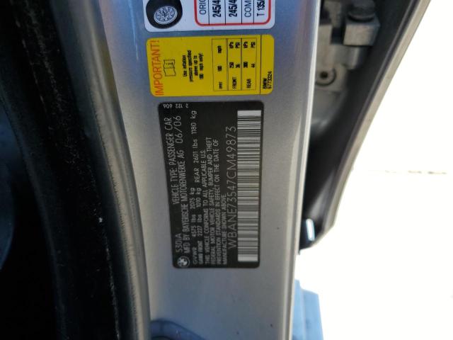 Photo 10 from auction – 2007 BMW 530 I with VIN WBANE73547CM49873