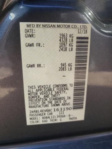 Photo 10 from auction – 2019 NISSAN ALTIMA SL with VIN 1N4BL4EV6KC163190