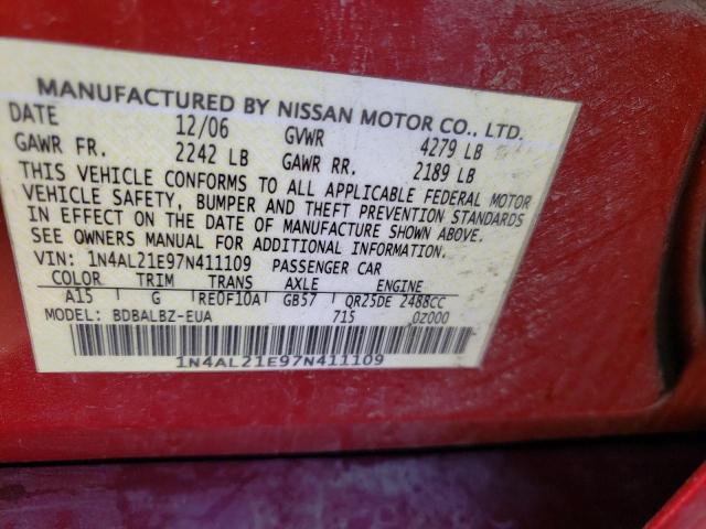 Photo 10 from auction – 2007 NISSAN ALTIMA 2.5 with VIN 1N4AL21E97N411109