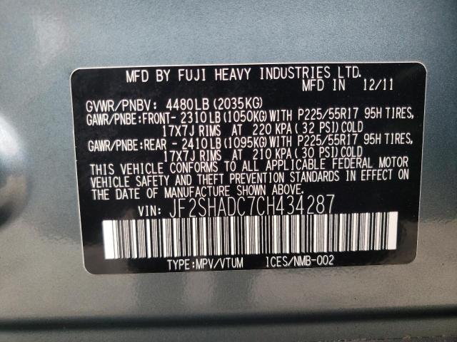 Photo 10 from auction – 2012 SUBARU FORESTER 2 with VIN JF2SHADC7CH434287