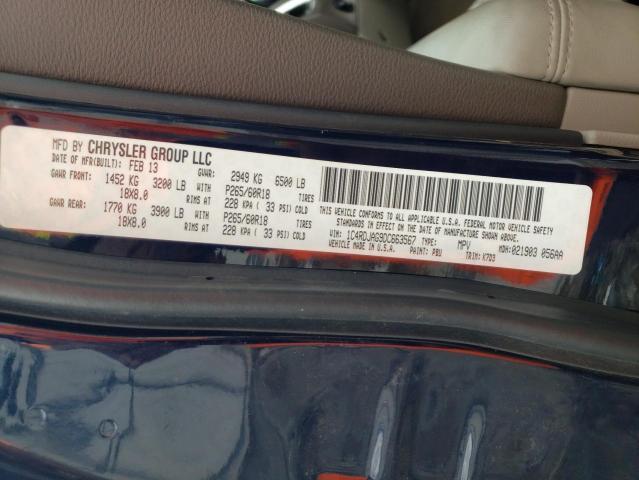 Photo 10 from auction – 2013 DODGE DURANGO SX with VIN 1C4RDJAG9DC663567