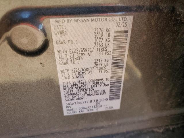 Photo 10 from auction – 2015 NISSAN ROGUE S with VIN 5N1AT2ML7FC838329