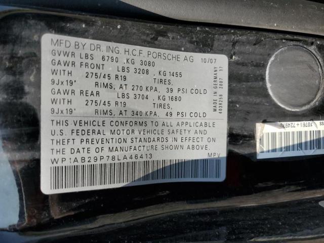 Photo 10 from auction – 2008 PORSCHE CAYENNE S with VIN WP1AB29P78LA46413