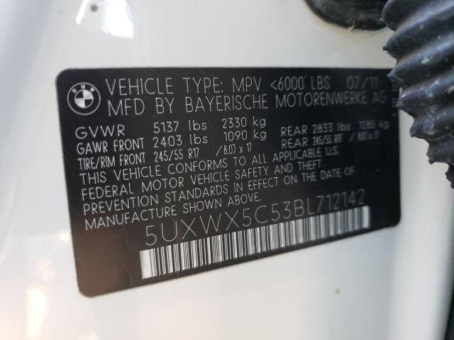 Photo 10 from auction – 2011 BMW X3 XDRIVE2 with VIN 5UXWX5C53BL712142