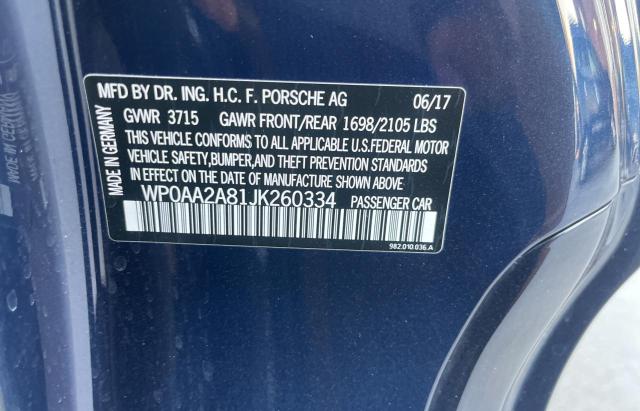 Photo 10 from auction – 2018 PORSCHE CAYMAN with VIN WP0AA2A81JK260334
