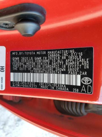 Photo 10 from auction – 2016 TOYOTA COROLLA L with VIN 2T1BURHE3GC605745