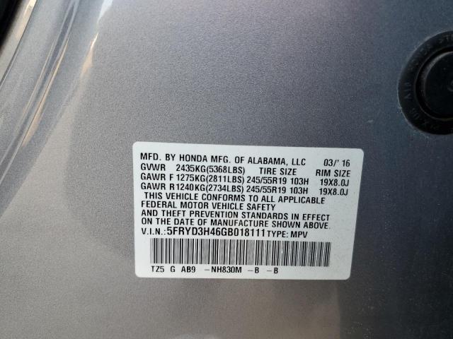 Photo 10 from auction – 2016 ACURA MDX TECHNO with VIN 5FRYD3H46GB018111
