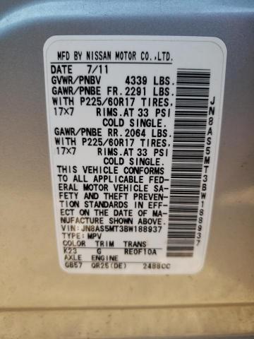 Photo 10 from auction – 2011 NISSAN ROGUE S with VIN JN8AS5MT3BW188937