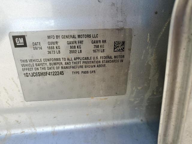 Photo 10 from auction – 2015 CHEVROLET SONIC LT with VIN 1G1JC6SH8F4122245