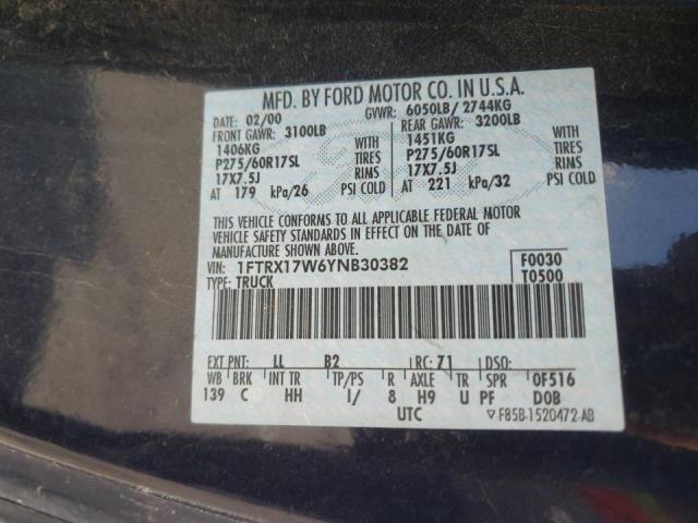 Photo 10 from auction – 2000 FORD F150 with VIN 1FTRX17W6YNB30382