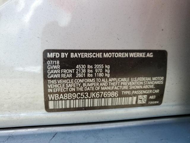 Photo 10 from auction – 2018 BMW 330 I with VIN WBA8B9C53JK676986