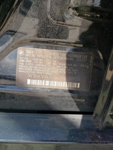 Photo 10 from auction – 2007 BMW 328 I with VIN WBAVA37567NL11805