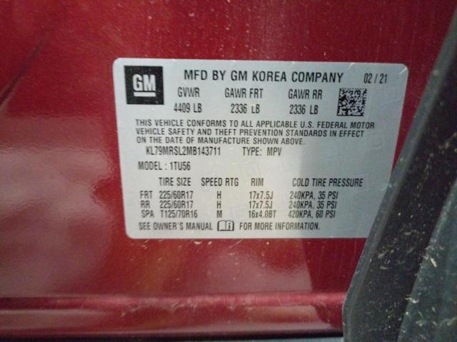 Photo 10 from auction – 2021 CHEVROLET TRAILBLAZE with VIN KL79MRSL2MB143711