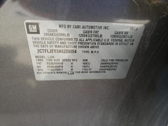 Photo 10 from auction – 2010 GMC TERRAIN SL with VIN 2CTFLJEY0A6229054