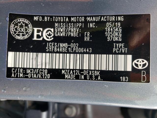 Photo 10 from auction – 2020 TOYOTA COROLLA SE with VIN 5YFB4RBE1LP006443