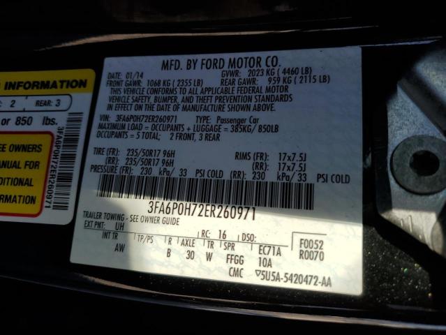 Photo 10 from auction – 2014 FORD FUSION SE with VIN 3FA6P0H72ER260971
