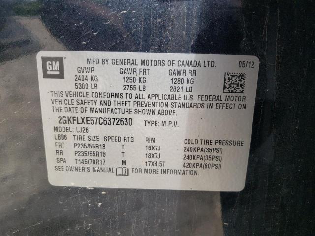 Photo 10 from auction – 2012 GMC TERRAIN SL with VIN 2GKFLXE57C6372630