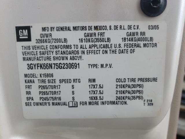 Photo 10 from auction – 2005 CADILLAC ESCALADE E with VIN 3GYFK66N75G230691