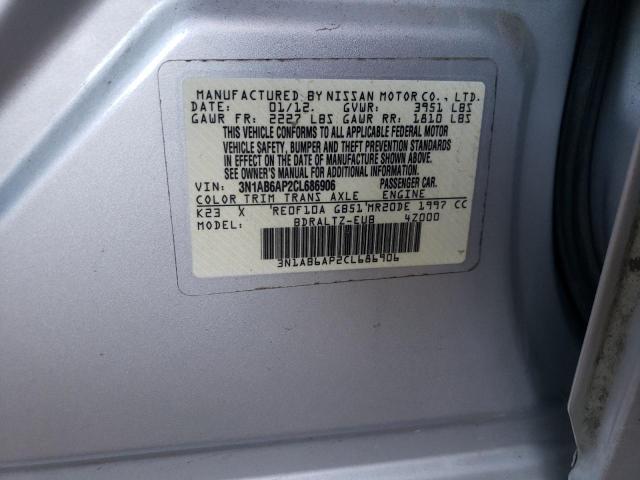 Photo 10 from auction – 2012 NISSAN SENTRA 2.0 with VIN 3N1AB6AP2CL686906