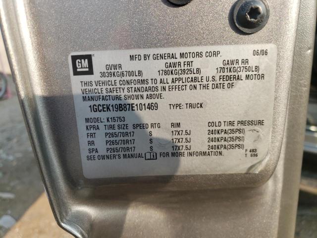 Photo 10 from auction – 2007 CHEVROLET SILVERADO with VIN 1GCEK19B87E101469