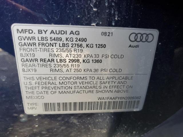 Photo 10 from auction – 2022 AUDI Q5 PRESTIG with VIN WA1FAAFY6N2009382