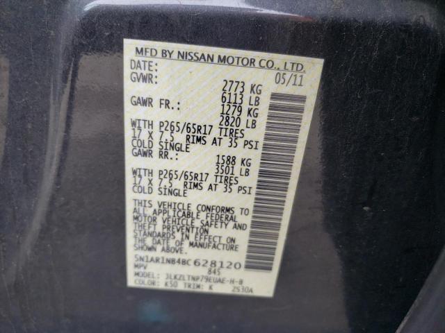 Photo 10 from auction – 2011 NISSAN PATHFINDER with VIN 5N1AR1NB4BC628120