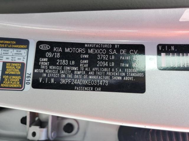 Photo 10 from auction – 2019 KIA FORTE FE with VIN 3KPF24ADXKE031473