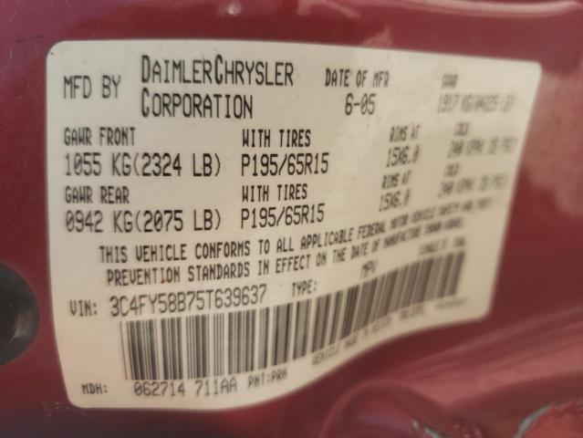 Photo 10 from auction – 2005 CHRYSLER PT CRUISER with VIN 3C4FY58B75T639637