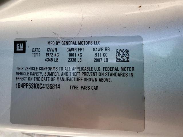 Photo 10 from auction – 2012 BUICK VERANO with VIN 1G4PP5SKXC4136814
