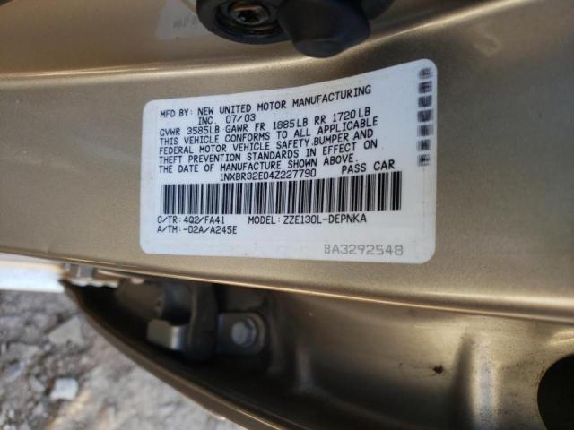 Photo 10 from auction – 2004 TOYOTA COROLLA CE with VIN 1NXBR32E04Z227790