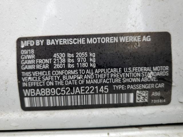 Photo 10 from auction – 2018 BMW 330 I with VIN WBA8B9C52JAE22145