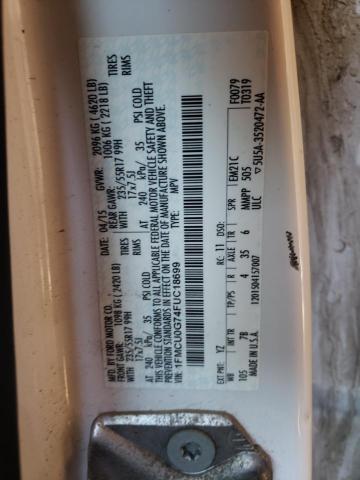 Photo 10 from auction – 2015 FORD ESCAPE SE with VIN 1FMCU0G74FUC18699