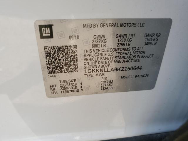 Photo 10 from auction – 2019 GMC ACADIA SLE with VIN 1GKKNLLA9KZ150644