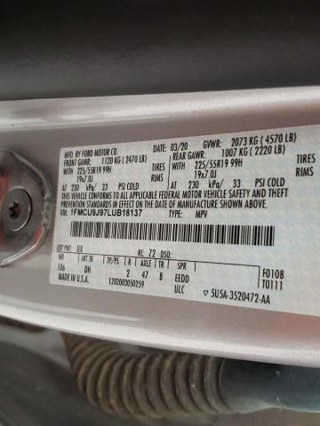Photo 10 from auction – 2020 FORD ESCAPE TIT with VIN 1FMCU9J97LUB18137