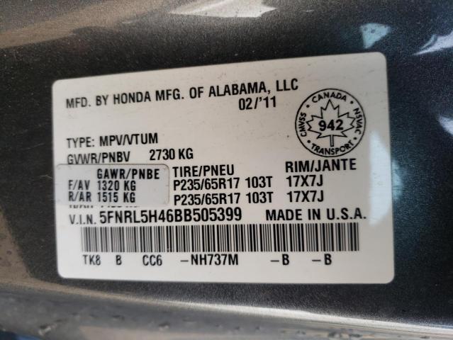 Photo 10 from auction – 2011 HONDA ODYSSEY EX with VIN 5FNRL5H46BB505399