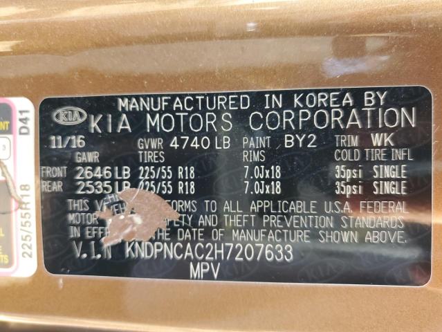 Photo 10 from auction – 2017 KIA SPORTAGE E with VIN KNDPNCAC2H7207633