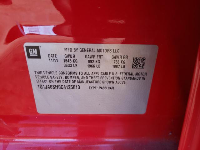 Photo 10 from auction – 2012 CHEVROLET SONIC LS with VIN 1G1JA6SH0C4125013