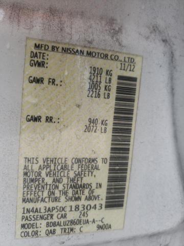 Photo 10 from auction – 2013 NISSAN ALTIMA 2.5 with VIN 1N4AL3AP5DC183043