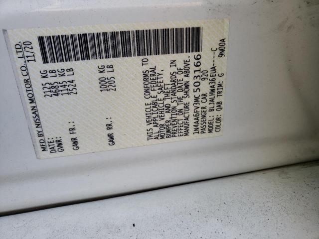 Photo 10 from auction – 2021 NISSAN MAXIMA PLA with VIN 1N4AA6FV3MC503166