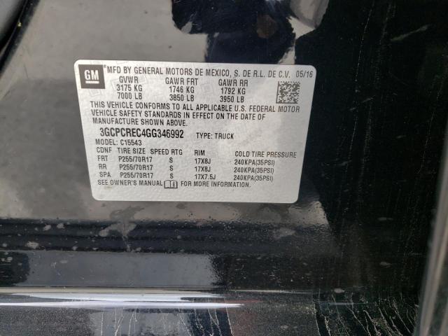 Photo 10 from auction – 2016 CHEVROLET SILVERADO with VIN 3GCPCREC4GG346992