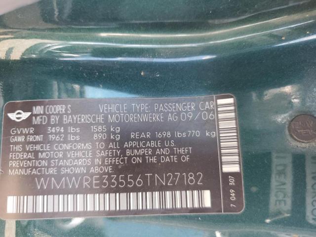 Photo 10 from auction – 2006 MINI COOPER S with VIN WMWRE33556TN27182