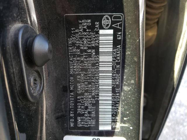 Photo 10 from auction – 2011 TOYOTA COROLLA BA with VIN 2T1BU4EE4BC634395